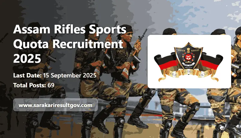 Assam Rifles Sports Quota Recruitment 2025