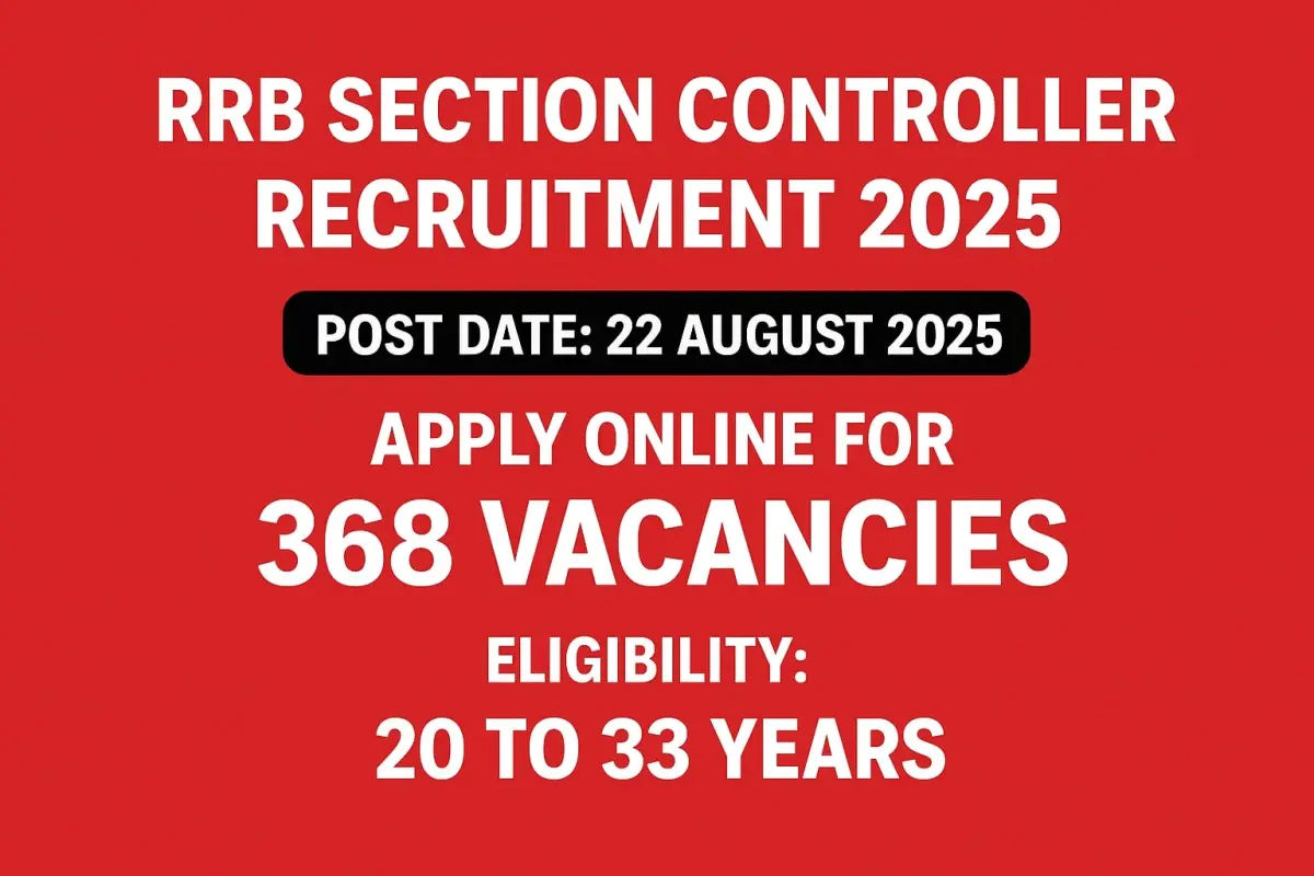 RRB Section Controller Recruitment 2025