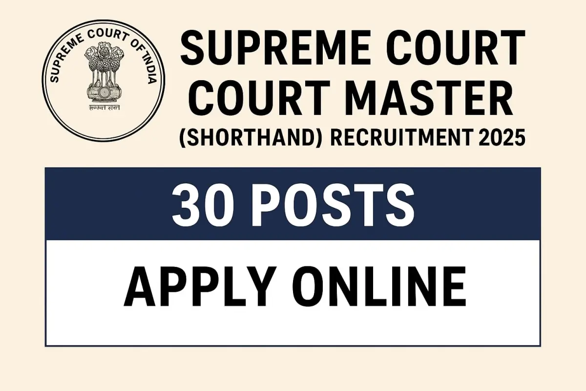 Supreme Court SCI Court Master Recruitment 2025